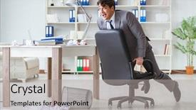  Presentation with fun work - Amazing slides having the office at work backdrop and a light gray colored foreground