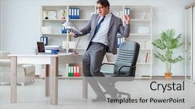  Presentation with work anniversary - Colorful PPT layouts enhanced with the office at work backdrop and a light gray colored foreground