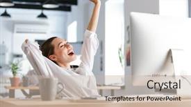  Presentation with stretching - Theme consisting of the office resting stretching background and a soft green colored foreground