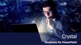  Presentation with blue night - Slide set enhanced with the office with blue background and a navy blue colored foreground