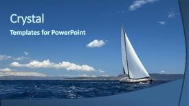  Presentation with ship - Audience pleasing slide deck consisting of the open sea sailing backdrop and a ocean colored foreground