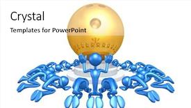  Presentation with group - Slide deck with the original 3d character background and a white colored foreground