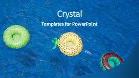  Presentation with outdoor party - Beautiful PPT layouts featuring the outdoor swimming pool backdrop and a ocean colored foreground