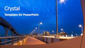  Presentation with dubai palm - PPT theme with the palm jumeirah island background and a cobalt blue colored foreground