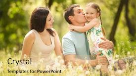  Presentation with harmony - Slide deck having beauty nature scene with family background and a yellow colored foreground