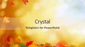  Presentation with autumn leaves falling - Cool new PPT layouts with the park falling leaves backdrop and a blonde colored foreground