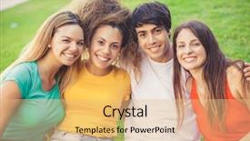  Presentation with teenagers - Slide set with the park having fun background and a yellow colored foreground