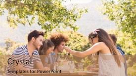  Presentation with lunch - Slides enhanced with the park having lunch background and a coral colored foreground