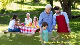  Presentation with grandfather - PPT theme consisting of the park with family background and a tawny brown colored foreground