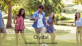  Presentation with football - Amazing presentation theme having the park with football backdrop and a yellow colored foreground