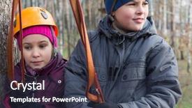  Presentation with facing obstacles - PPT layouts having the passage of obstacles background and a tawny brown colored foreground