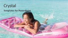  Presentation with mattress - Slide deck featuring the perfect turquoise sea background and a light blue colored foreground