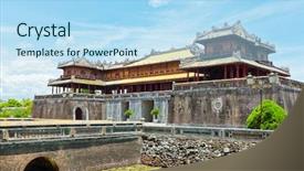  Presentation with perfume - Colorful PPT theme enhanced with the perfume river hue backdrop and a light blue colored foreground