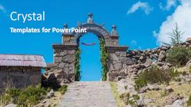  Presentation with peruvian cusines - Colorful PPT theme enhanced with the-peruvian-andes-at-puno backdrop and a teal colored foreground