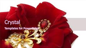  Presentation with ruby red - Presentation design enhanced with herd of fallow deer in forest landscape background and a tawny brown colored foreground