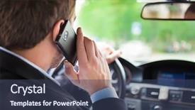  Presentation with safety driving - Theme featuring the phone while driving background and a ocean colored foreground