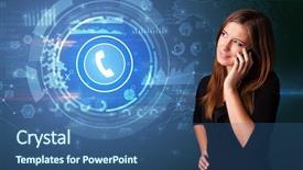  Presentation with conference phone calls - Presentation design with health information manager - young person talking background and a  colored foreground