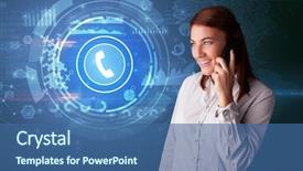  Presentation with conference phone calls - Audience pleasing presentation theme consisting of health information manager - young person talking backdrop and a ocean colored foreground