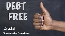  Presentation with debt free - Theme featuring the phrase debt free background and a dark gray colored foreground