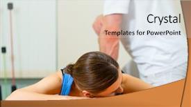  Presentation with physical exercises - Amazing presentation theme having the physiotherapy doing physical backdrop and a  colored foreground