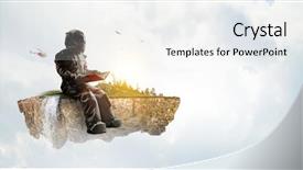  Presentation with spaceman - Cool new PPT theme with the planet earth abstract backdrop and a white colored foreground