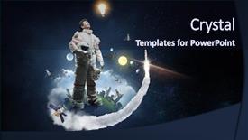  Presentation with spaceman - Beautiful PPT layouts featuring the planet earth abstract backdrop and a wine colored foreground