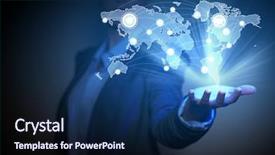  Presentation with blue global - Beautiful PPT theme featuring the planet earth map backdrop and a navy blue colored foreground