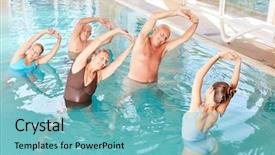  Presentation with aerobics - Presentation theme enhanced with the pool doing water background and a seafoam green colored foreground