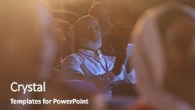  Presentation with audience - Slide deck consisting of the presentation with audience background and a tawny brown colored foreground