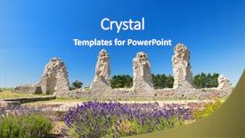  Presentation with notre dame - Slide deck consisting of the refectory from abbey background and a teal colored foreground