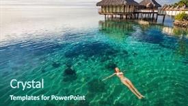  Presentation with lagoon - PPT theme enhanced with the resort moorea tahiti background and a ocean colored foreground