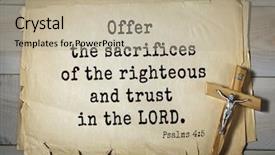  Presentation with bible psalms - Audience pleasing slide deck consisting of the righteous and trust backdrop and a mint green colored foreground