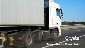  Presentation with container - Presentation design enhanced with trucking gray - truck with container background and a dark gray colored foreground