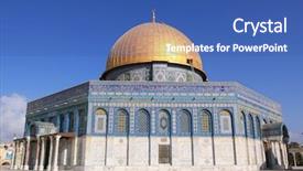 Presentation with namaz islamic history al aqsa - PPT theme having the rock al aqsa background and a ocean colored foreground