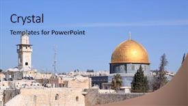 Presentation with jerusalem - Colorful presentation theme enhanced with the rock al aqsa backdrop and a light blue colored foreground