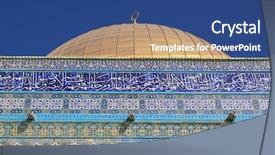  Presentation with jerusalem - PPT theme enhanced with the rock al aqsa background and a ocean colored foreground