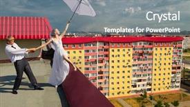  Presentation with white house roof - Amazing presentation design having the roof of house backdrop and a  colored foreground