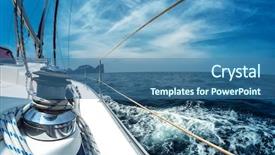  Presentation with winch - Slide deck consisting of the sailing vessel moving background and a ocean colored foreground