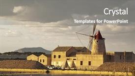 Presentation with windmill - Slide deck featuring the saltern near marsala background and a  colored foreground