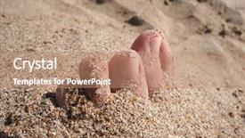  Presentation with sand ocean - Audience pleasing presentation consisting of the sand summer theme backdrop and a coral colored foreground