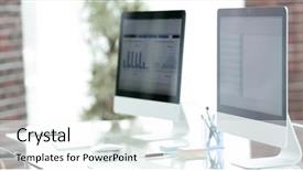  Presentation with computers - Amazing slides having the screens of personal backdrop and a  colored foreground