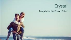  Presentation with rides - PPT layouts consisting of the sea autumn time background and a sky blue colored foreground