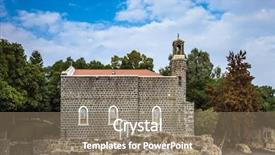  Presentation with sea galilee - Cool new PPT layouts with sea of galilee in israel backdrop and a coral colored foreground