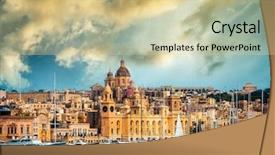  Presentation with malta - Beautiful PPT theme featuring the sea in malta backdrop and a lemonade colored foreground