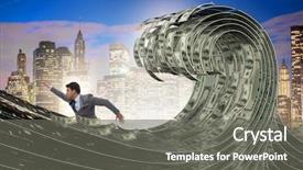  Presentation with sea water - Amazing theme having the sea of dollar backdrop and a gray colored foreground