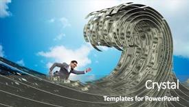  Presentation with people lost money fired businessman - Beautiful slides featuring the sea of dollar backdrop and a  colored foreground