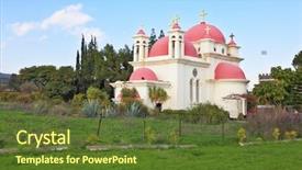  Presentation with sea galilee - Cool new slide set with the sea of galilee backdrop and a tawny brown colored foreground