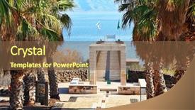  Presentation with galilee - Audience pleasing presentation theme consisting of the sea of galilee backdrop and a tawny brown colored foreground