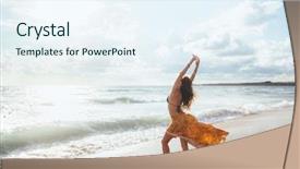 Presentation with maxi - Cool new PPT theme with the sea shore bohemian backdrop and a sky blue colored foreground