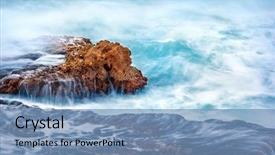  Presentation with sea weather - PPT layouts consisting of the sea turquoise water background and a teal colored foreground